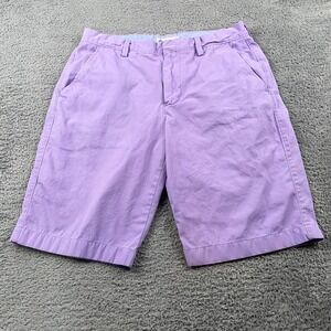 J Crew Shorts Mens 32 Purple Cotton Chino Flat Front Casual Summer Preppy 11"